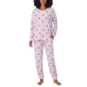 NWT Hello Kitty Women's 2-PC Printed Long Sleeve Soft Jersey Pajama Lounge Set